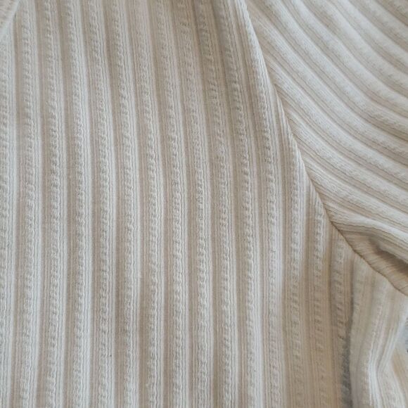 HOLLISTER RIBBED KNIT FAUX CARDIGAN CREAM IVORY OFF-WHITE SIZE MEDIUM 90s Y2K - Picture 8 of 9